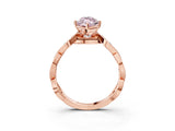 Rose gold Fancy Pink Marquise  Solitaire Twist Band with Leaf Prong Setting 3