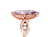 Rose gold Fancy Pink Marquise  Solitaire Twist Band with Leaf Prong Setting 5
