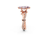 Rose gold Fancy Pink Marquise  Solitaire Twist Band with Pavé Accents and Four-Prong Setting_34