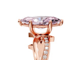Rose gold Fancy Pink Marquise  Solitaire Twist Band with Pavé Accents and Four-Prong Setting_37