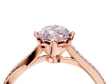 Rose gold Fancy Pink Marquise  Solitaire Twist Band with Pavé Diamonds and Four-Prong Setting_57