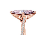 Rose gold Fancy Pink Marquise  Solitaire Twist Band with Pavé Diamonds and Four-Prong Setting_58