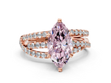 Rose gold Fancy Pink Marquise  Solitaire Twist Band with Pavé Setting and Four-Prong Setting_132