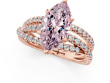 Rose gold Fancy Pink Marquise  Solitaire Twist Band with Pavé Setting and Four-Prong Setting_133