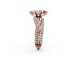 Rose gold Fancy Pink Marquise  Solitaire Twist Band with Pavé Setting and Four-Prong Setting_134