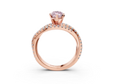 Rose gold Fancy Pink Marquise  Solitaire Twist Band with Pavé Setting and Four-Prong Setting_135