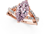 Rose gold Fancy Pink Marquise  Solitaire Twist Band with Pavé Setting and Four-Prong Setting_18