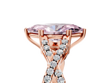 Rose gold Fancy Pink Marquise  Solitaire Twist Band with Pavé Setting and Four-Prong Setting_22