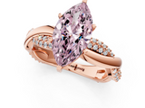 Rose gold Fancy Pink Marquise  Solitaire Twist Band with Pave Prong Setting_29