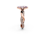 Rose gold Fancy Pink Marquise  Solitaire Twist Band with Pave Prong Setting_30