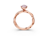 Rose gold Fancy Pink Marquise  Solitaire Twist Band with Pave Prong Setting_31