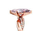 Rose gold Fancy Pink Marquise  Solitaire Twist Band with Pave Prong Setting_33