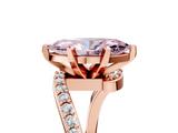 Rose gold Fancy Pink Marquise  Solitaire Twist Band with Pave Set Diamonds and Four-Prong Setting_132