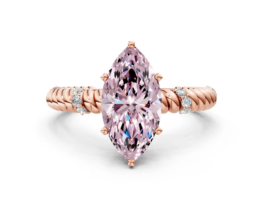 Rose gold Fancy Pink Marquise  Solitaire Twisted Band Prong Set Engagement Ring_60