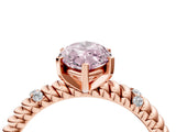 Rose gold Fancy Pink Marquise  Solitaire Twisted Band Prong Set Engagement Ring_64