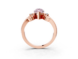 Rose gold Fancy Pink Marquise  Solitaire Twisted Band Scroll Prong Ring_35