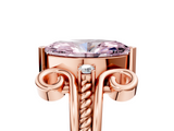Rose gold Fancy Pink Marquise  Solitaire Twisted Band Scroll Prong Ring_37