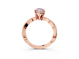 Rose gold Fancy Pink Marquise  Solitaire Twisted Band with Bead Prong Setting_305