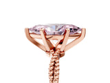Rose gold Fancy Pink Marquise  Solitaire Twisted Band with Bead Prong Setting_307