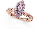 Rose gold Fancy Pink Marquise  Solitaire Twisted Band with Pavé Accents and Four-Prong Setting_20