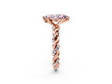 Rose gold Fancy Pink Marquise  Solitaire Twisted Band with Pavé Accents and Four-Prong Setting_21