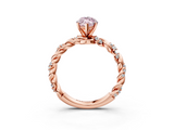 Rose gold Fancy Pink Marquise  Solitaire Twisted Band with Pavé Accents and Four-Prong Setting_22