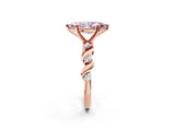 Rose gold Fancy Pink Marquise  Solitaire Twisted Band with Prong Setting 2