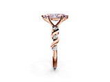 Rose gold Fancy Pink Marquise  Solitaire Twisted Band with Prong Setting 3