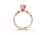 Rose gold Fancy Pink Marquise  Solitaire Twisted Band with Prong Setting 5