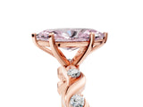 Rose gold Fancy Pink Marquise  Solitaire Twisted Band with Prong Setting