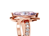 Rose gold Fancy Pink Marquise  Solitaire Twisted Band with Prong Setting_8