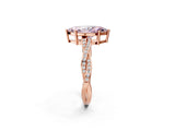 Rose gold Fancy Pink Marquise  Solitaire Twisted Pave Diamond Ring with Four-Prong Setting_117
