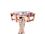 Rose gold Fancy Pink Marquise  Solitaire Twisted Pave Diamond Ring with Four-Prong Setting_120