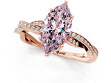 Rose gold Fancy Pink Marquise  Solitaire Twisted Pave Diamond Ring with Four-Prong Setting_25