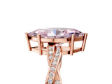 Rose gold Fancy Pink Marquise  Solitaire Twisted Pave Diamond Ring with Four-Prong Setting_29