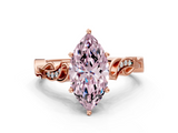 Rose gold Fancy Pink Marquise  Solitaire Vine Band with Milgrain Prong Setting_3