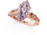Rose gold Fancy Pink Marquise  Solitaire Vine Band with Milgrain Prong Setting_4