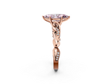 Rose gold Fancy Pink Marquise  Solitaire Vine Band with Milgrain Prong Setting_5