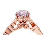 Rose gold Fancy Pink Marquise  Solitaire Vine Band with Milgrain Prong Setting_7