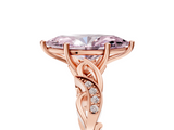 Rose gold Fancy Pink Marquise  Solitaire Vine Band with Milgrain Prong Setting_8