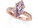 Rose gold Fancy Pink Marquise  Solitaire with Pavé Band and Four-Prong Setting_299