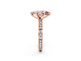 Rose gold Fancy Pink Marquise  Solitaire with Pavé Band and Four-Prong Setting_300