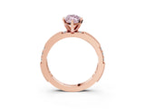 Rose gold Fancy Pink Marquise  Solitaire with Pavé Band and Four-Prong Setting_301