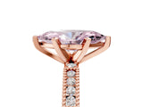 Rose gold Fancy Pink Marquise  Solitaire with Pavé Band and Four-Prong Setting_303