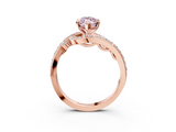 Rose gold Fancy Pink Marquise  Solitaire with Pavé Twist Band and Four-Prong Setting_57