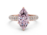 Rose gold Fancy Pink Marquise  Solitaire with Pave Band and Four-Prong Setting_3
