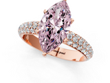 Rose gold Fancy Pink Marquise  Solitaire with Pave Band and Four-Prong Setting_4