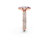 Rose gold Fancy Pink Marquise  Solitaire with Pave Band and Four-Prong Setting_5