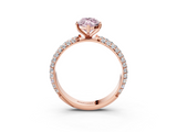 Rose gold Fancy Pink Marquise  Solitaire with Pave Band and Four-Prong Setting_6