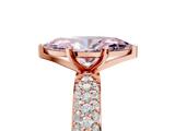 Rose gold Fancy Pink Marquise  Solitaire with Pave Band and Four-Prong Setting_8